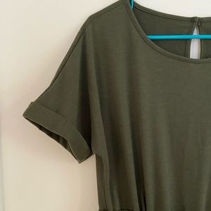 Roolee Olive Jumpsuit, Tie-Waisted